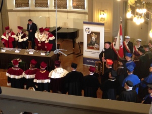 All the university administrative officials in their ceremonial garb. Check out the medallions.